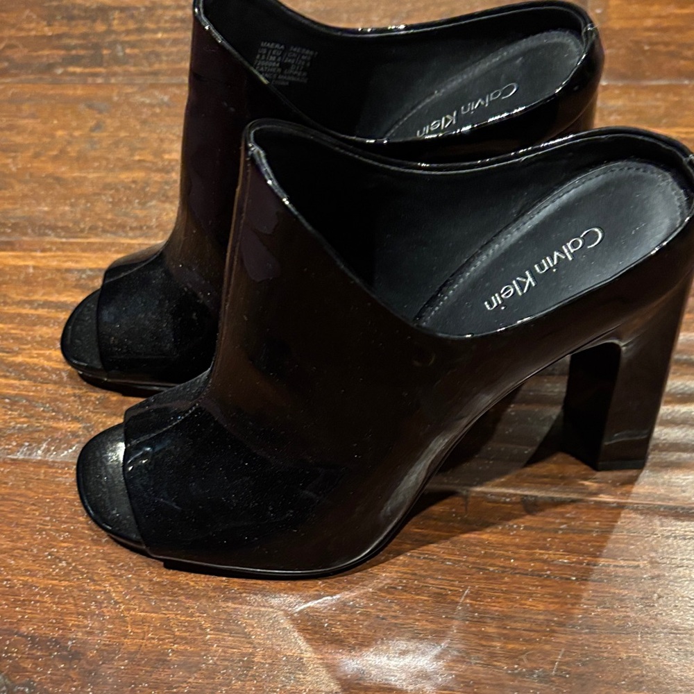 Calvin Klein Patent Leather Mule Heels